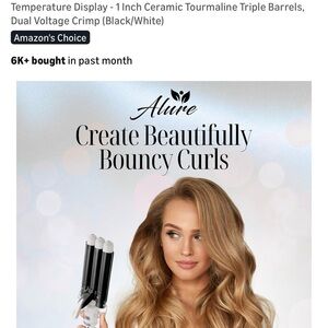 Allure Dual Voltage Black and White Hair Curler. NWOT